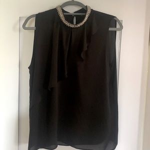 Zara sleeveless jewel neck blouse